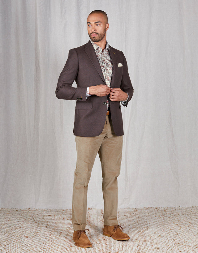 Hawker Maroon & Navy Herringbone Blazer