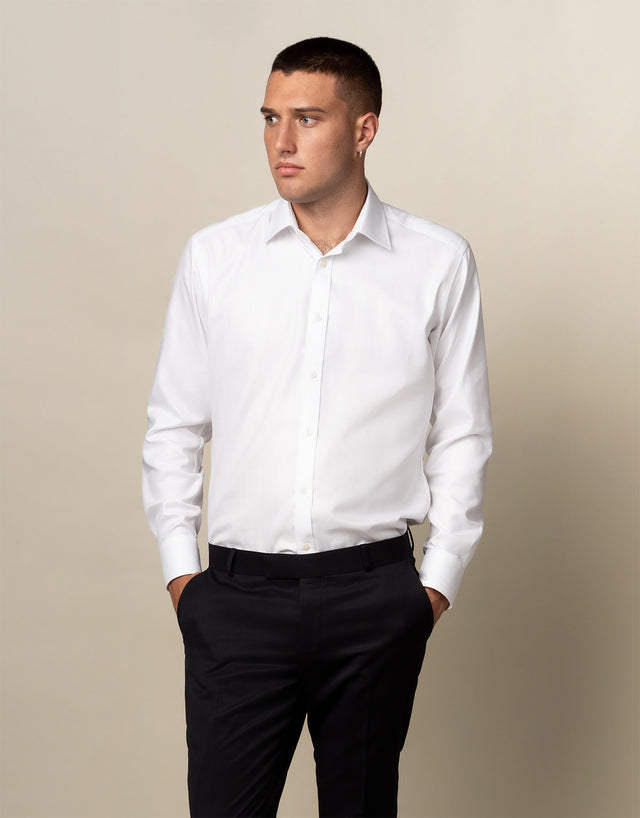York White Herringbone Non-Iron Shirt