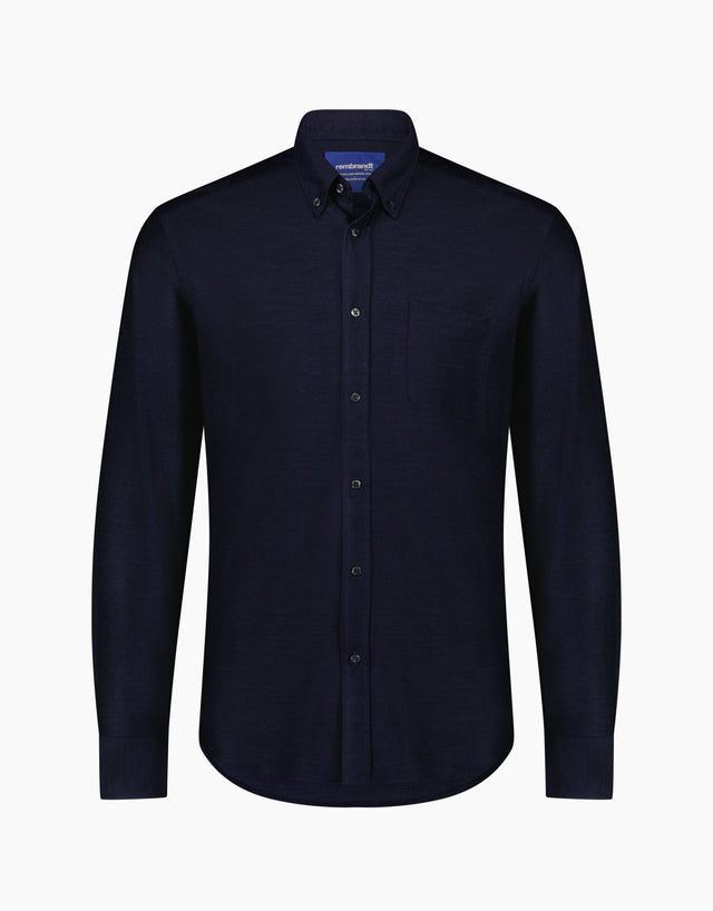 Ohope Navy Merino Wool Shirt
