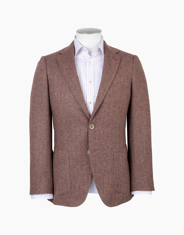 Batten Dusty Maroon Herringbone Blazer
