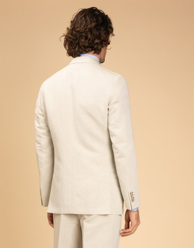 Malta Beige Linen-Cotton Blazer