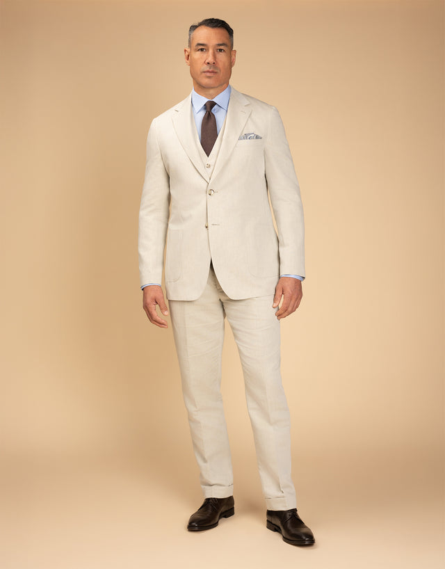 Malta Beige Linen-Cotton Blazer