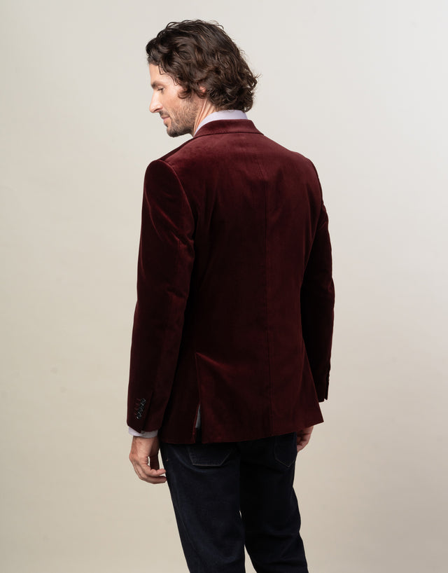 Lyon Burgundy Velvet Blazer