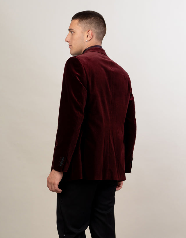 Lyon Burgundy Velvet Blazer