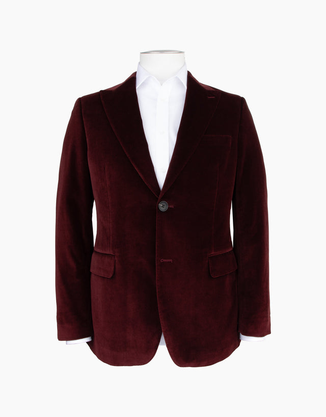 Lyon Burgundy Velvet Blazer