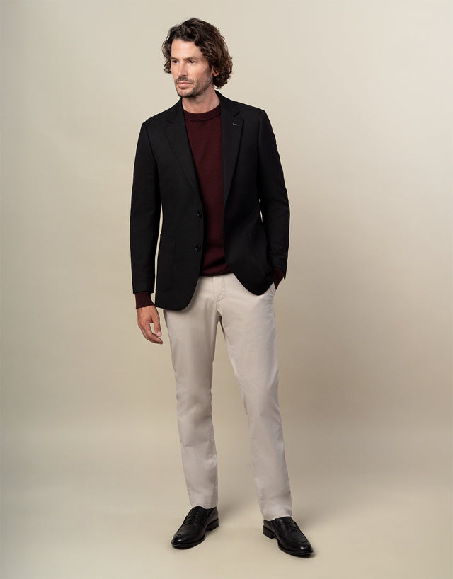 Naseby Burgundy Crew Neck Jersey