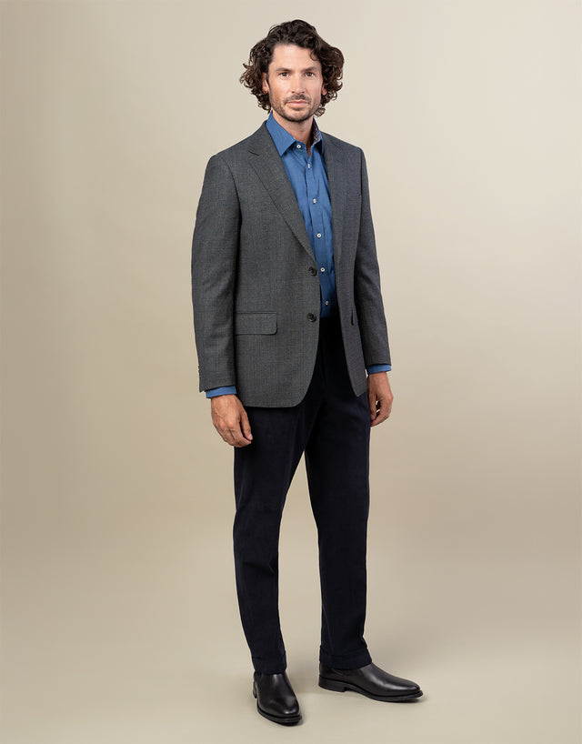 Barbican Navy Textured Shirt