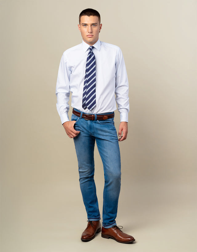Barbican Light Blue Dot Shirt