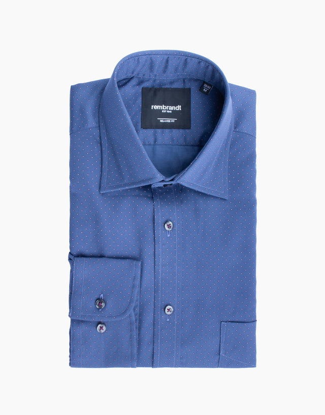 Sinatra Navy & Maroon Dot Shirt