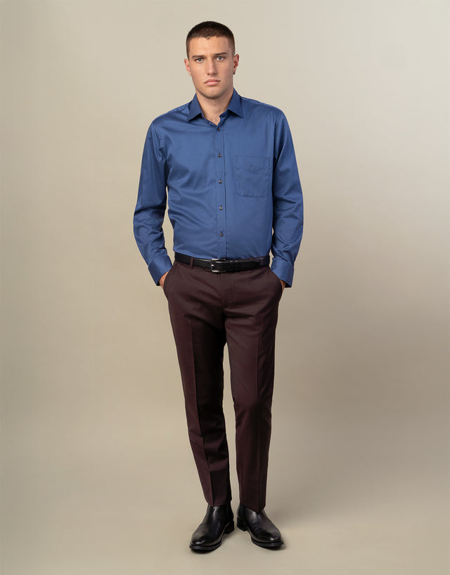 Sinatra Navy & Maroon Dot Shirt