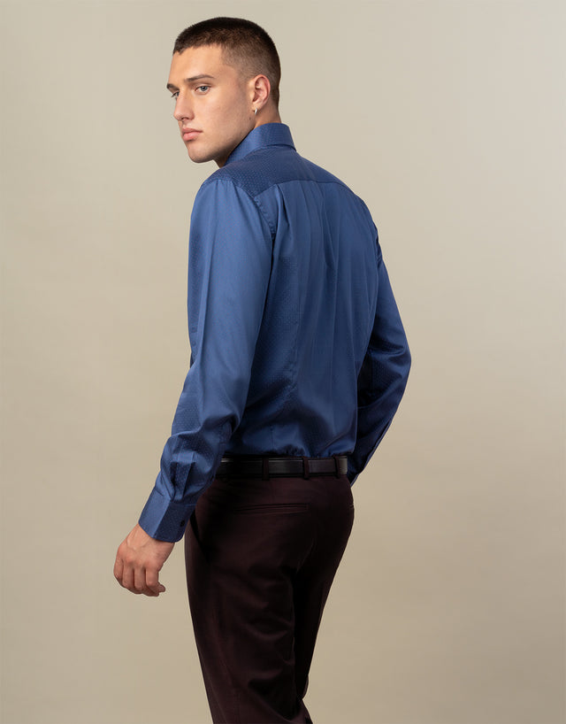 Sinatra Navy & Maroon Dot Shirt