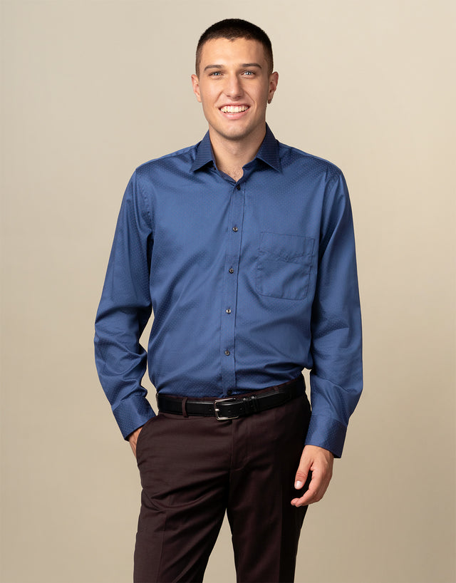 Sinatra Navy & Maroon Dot Shirt