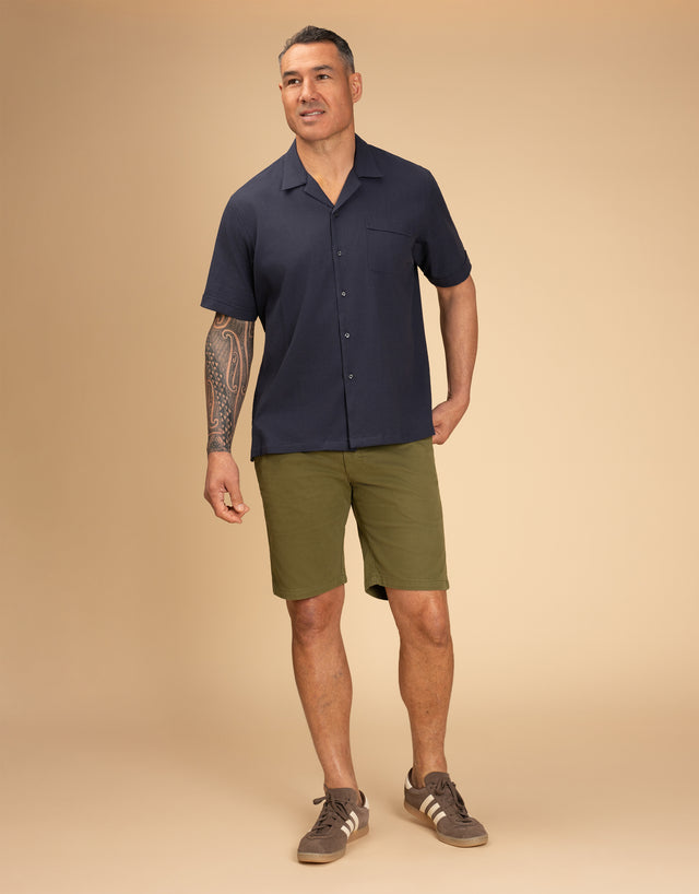 Hahei Navy Short Sleeve Shirt