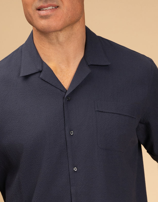 Hahei Navy Short Sleeve Shirt