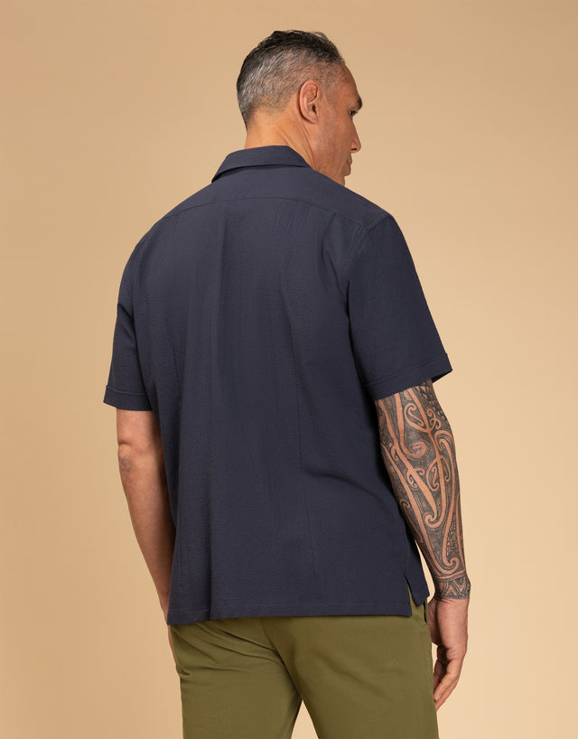 Hahei Navy Short Sleeve Shirt