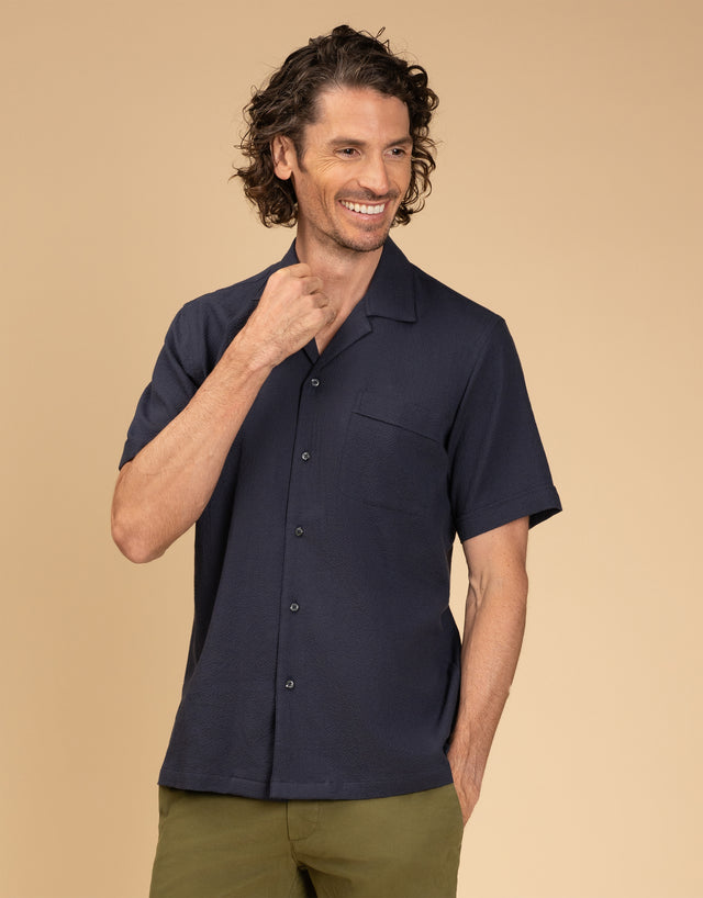 Hahei Navy Short Sleeve Shirt