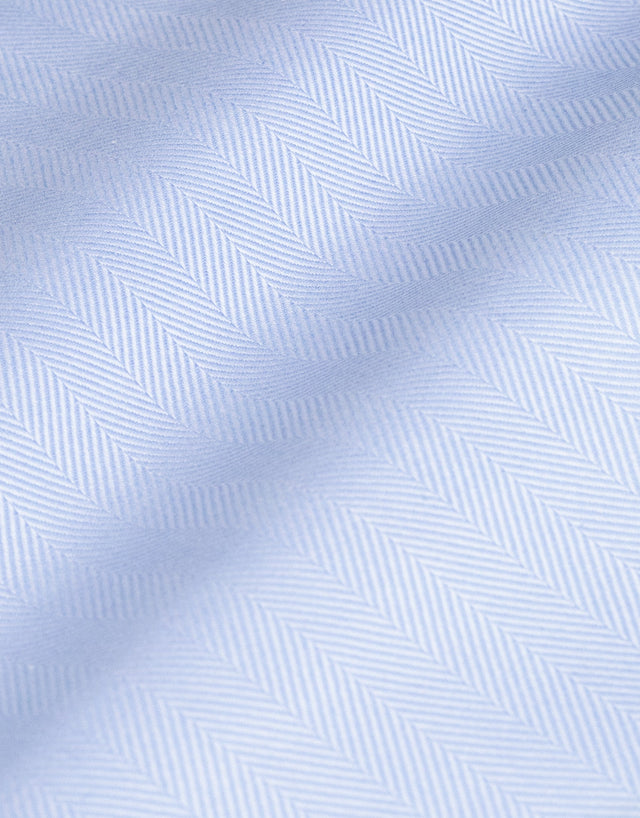 York Light Blue Herringbone Non-Iron Shirt