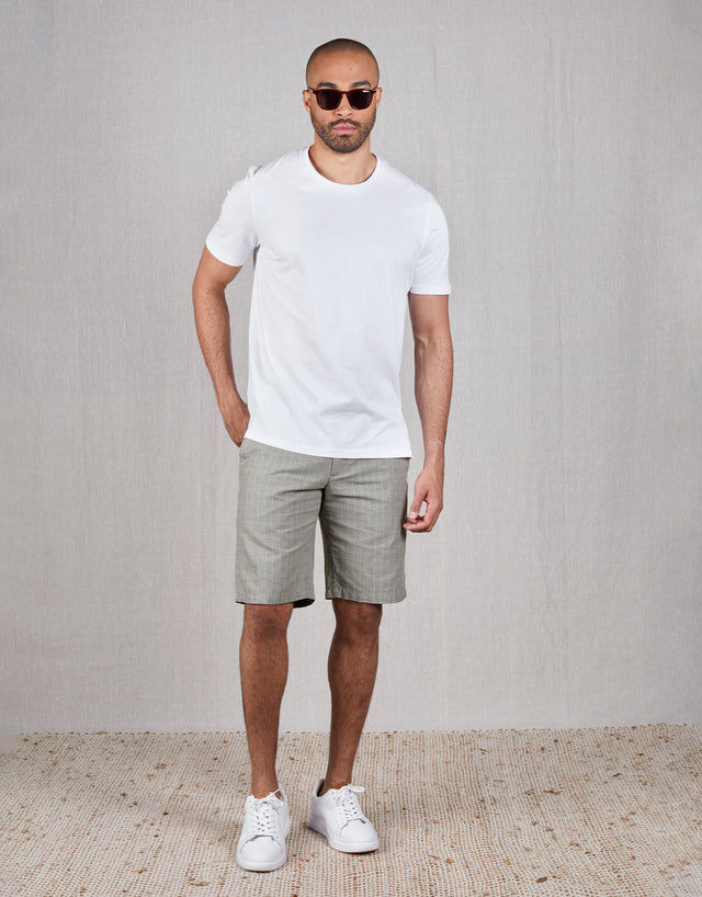 Island Beige & Grey Check Shorts