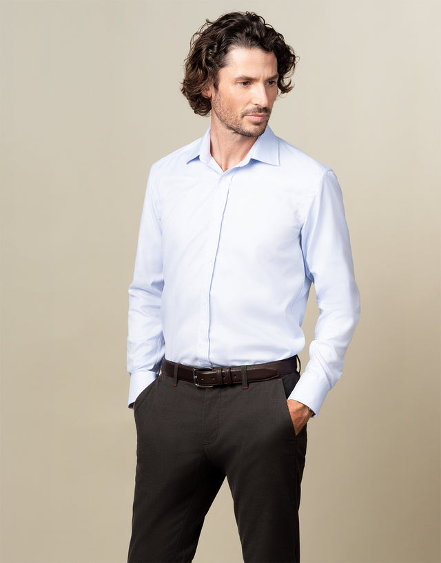 London Light Blue Textured Shirt