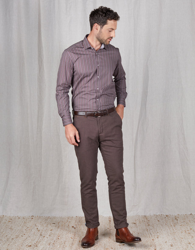 Soho Brown Birdseye Chinos