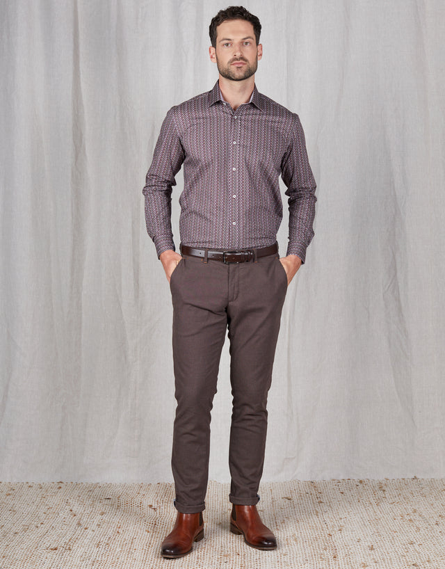 Soho Brown Birdseye Chinos