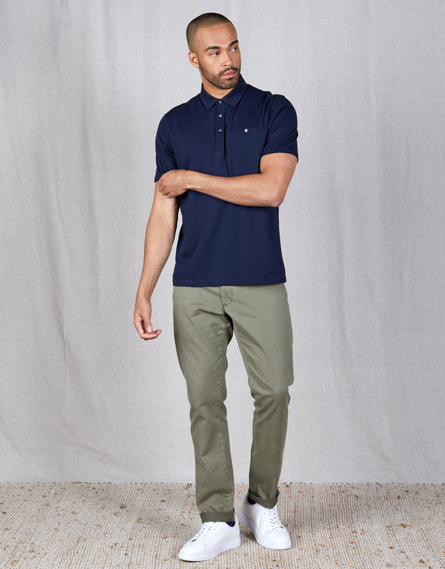 Portofino Navy Short Sleeve Polo Shirt
