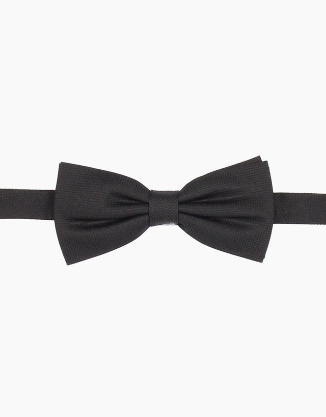 Black Silk Satin Bow Tie
