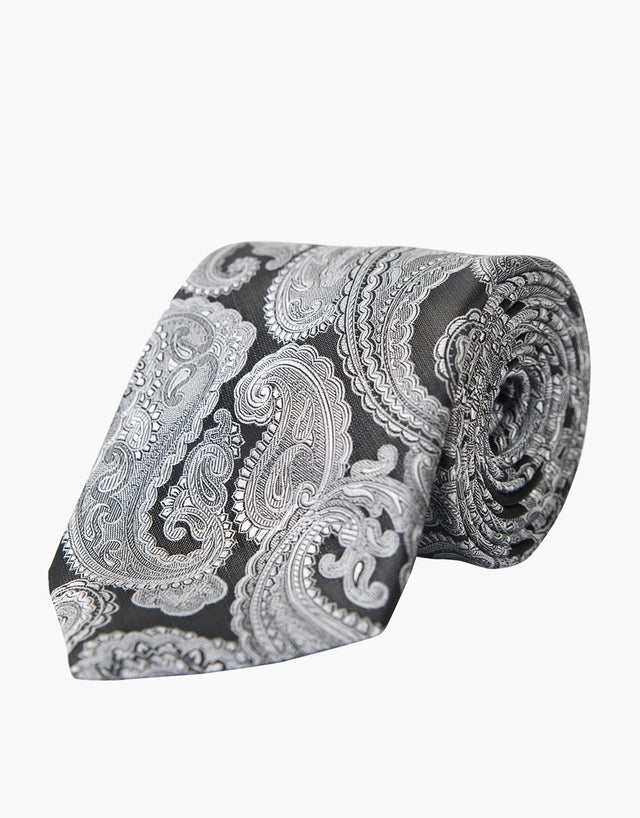 Black & White Paisley Tie