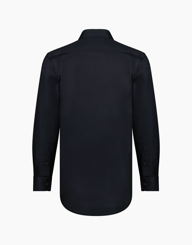 Sinatra Black Twill Tailored Shirt