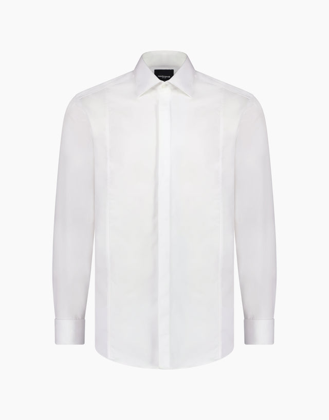 Avalon White Twill Formal Shirt with Marcella Bib and Cuffs